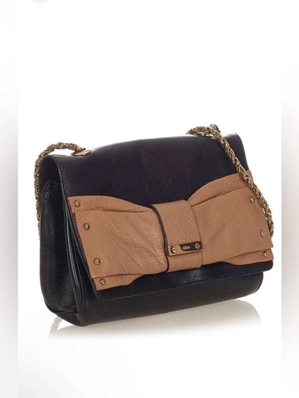 CHLOE JUNE BOW FLAP CHAIN STRAP SHOULDER BAG